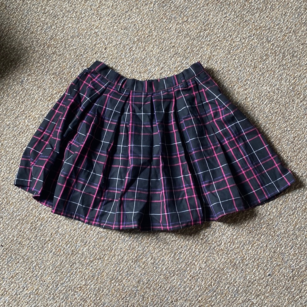 Pink Plaid Skirt